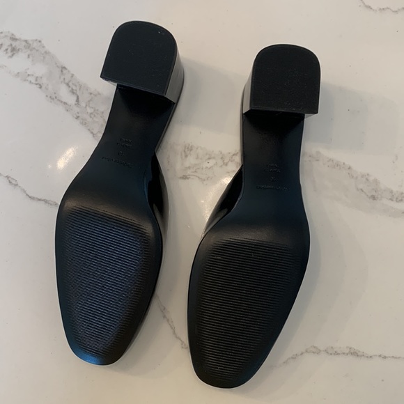 Reformation Marina Block Heel Mules - Black Patent - Picture 7 of 8